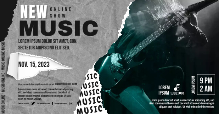 Rock Music Banner Template | PosterMyWall