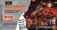 Rock Music Banner  Video Image partagée Facebook template