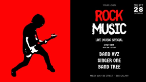 สีดำ Rock Concert Film w tle na Facebooka Template