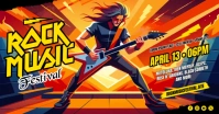 Rock Music Festival Banner Facebook Shared Image template