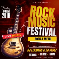 Rock Music Festival Flyer Publicación de Instagram template