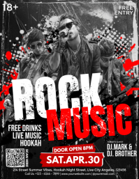 Rock Music Night Live Band Energy Iflaya (Incwadi ye-US) template