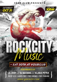rock music party flyer A3 template