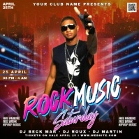 Rock Music Party Flyer Instagram Post template