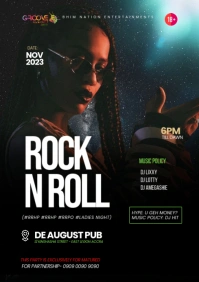 Rock N Roll Party design Template A4