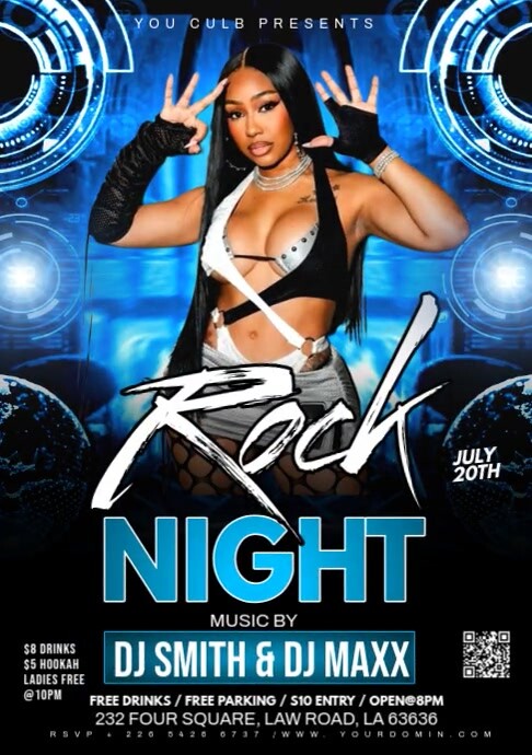 Rock night A4 template