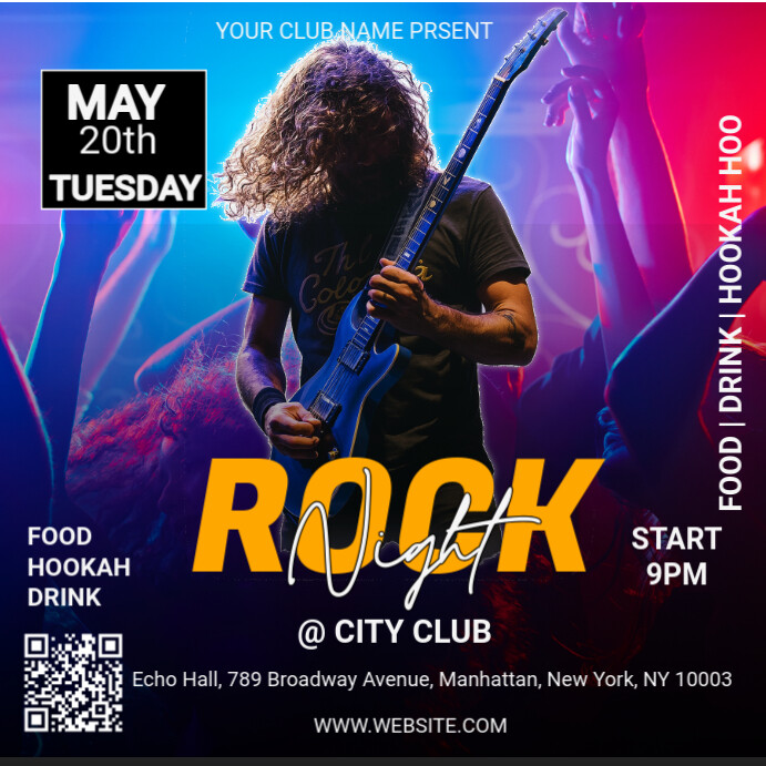 Rock night Instagram na Post template
