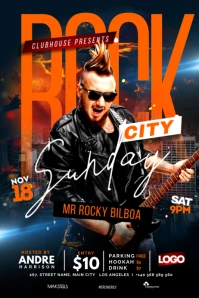 rock night Poster template