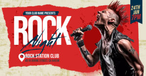 Rock Night Facebook template