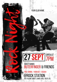 Rock Night Flyer A5 template
