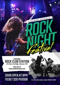 Rock Night Flyer A5 template