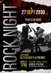 Rock Night Flyer A5 template