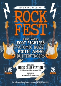 Rock Night Flyer A5 template