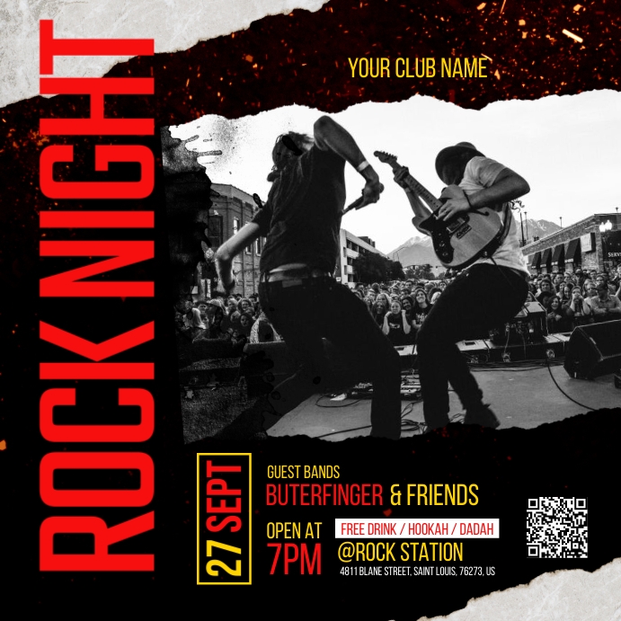 Rock Night Instagram Post Template | PosterMyWall
