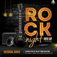 Rock night instagram poster design template