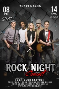 Rock Night Poster Póster template