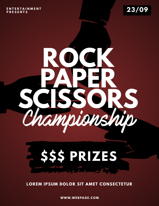 Rock Paper Scissors Contest Flyer Design Template | PosterMyWall