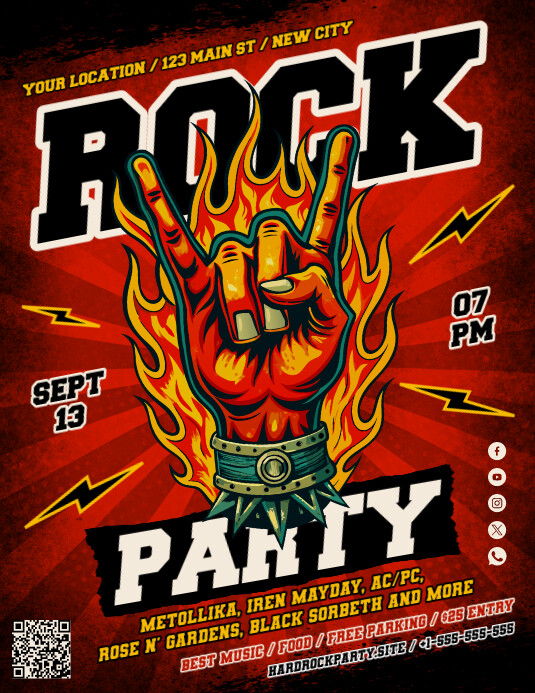 Rock Party Flyer Template | PosterMyWall