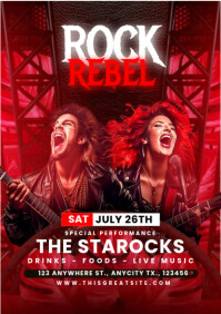 Rock Rebel Concert Party A4 template