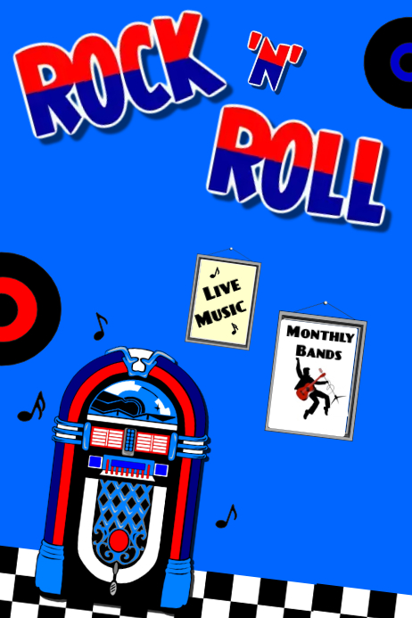 Rock n Roll Poster Template | PosterMyWall