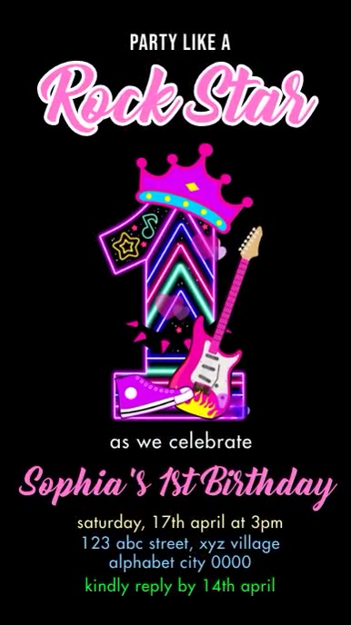 Rock Star Birthday Invitation Template | PosterMyWall