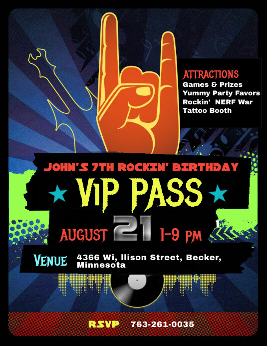 Ideas Para Invitaciones De Estrellas De Rock