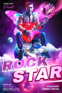 Rock Star Template Bannière 4' × 6'