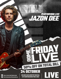 Rock the Night — Live Friday Ulotka (US Letter) template
