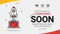 Rocket Themed Launching Soon Facebook Cover V template