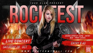 Rockfest, Rock live concert post Blog-Kopfzeile template