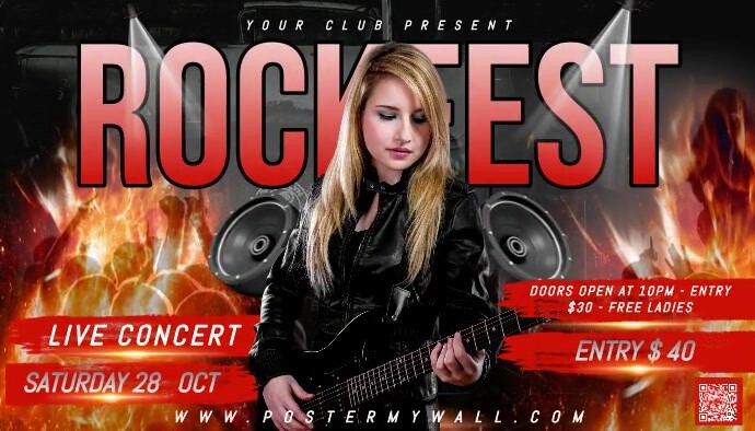 Concert Post Example Rockfest, Rock live concert post Template | PosterMyWall