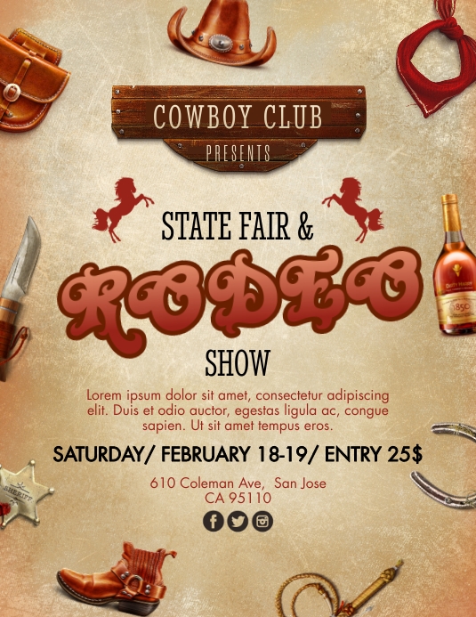 Rodeo, Rodeo Event Flyer Template | PosterMyWall