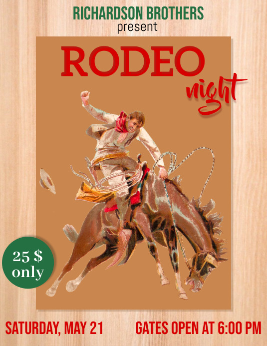 rodeo, rodeo night Flyer (US Letter) template