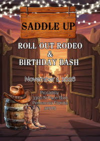 Rodeo Birthday Bash A6 template