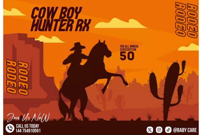 Simple Rodeo Design rodeo Template | PosterMyWall