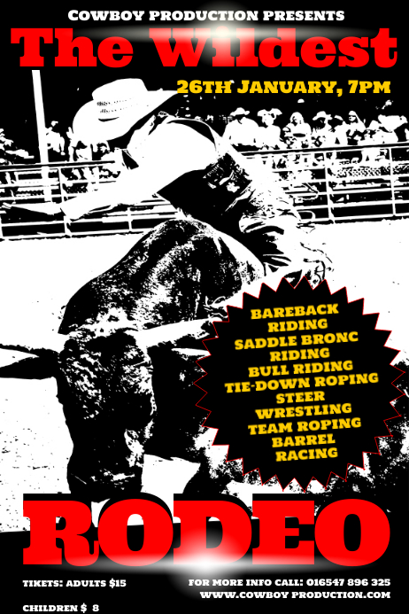 Advertisement For Rodeo rodeo event flyer Template | PosterMyWall