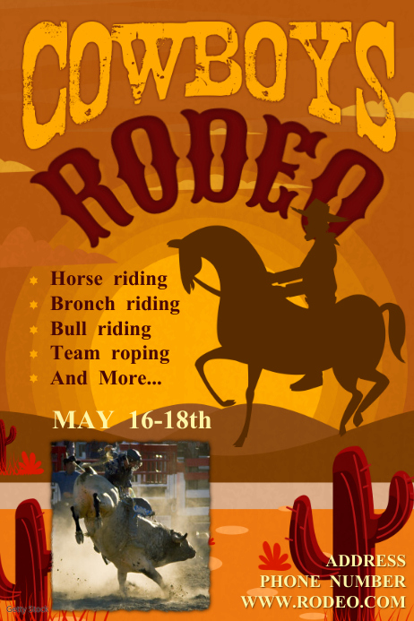 Modelo Rodeo Banner Panfleto De Rodeio De Modelo | PosterMyWall