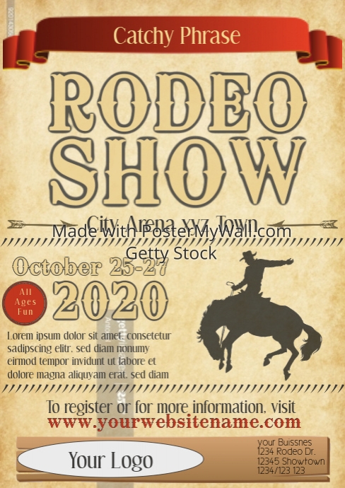 Rodeo Flyer Show Template Parchment Postermywall