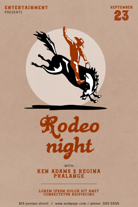 Modelo Rodeo Banner Folleto de Plantilla de Volante de Rodeo | PosterMyWall