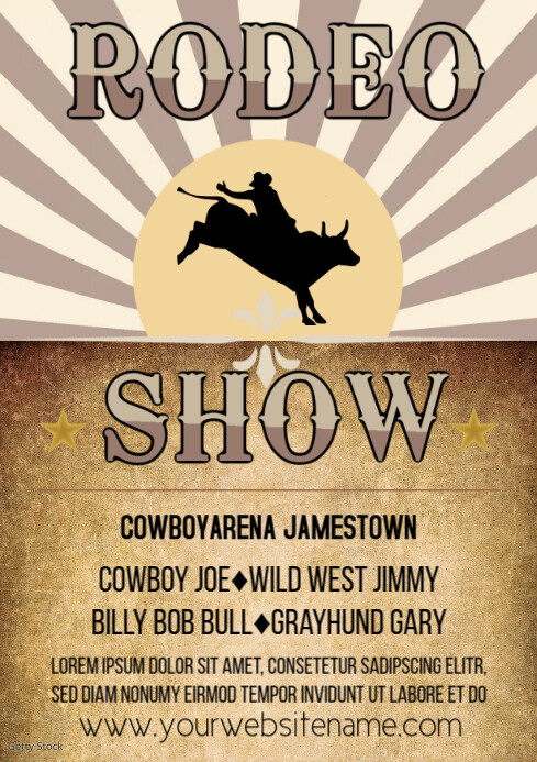 Advertisement For Rodeo Rodeo instagram post bull riding horse event Template | PosterMyWall