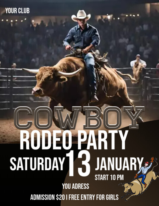 RODEO NIGHT Template | PosterMyWall
