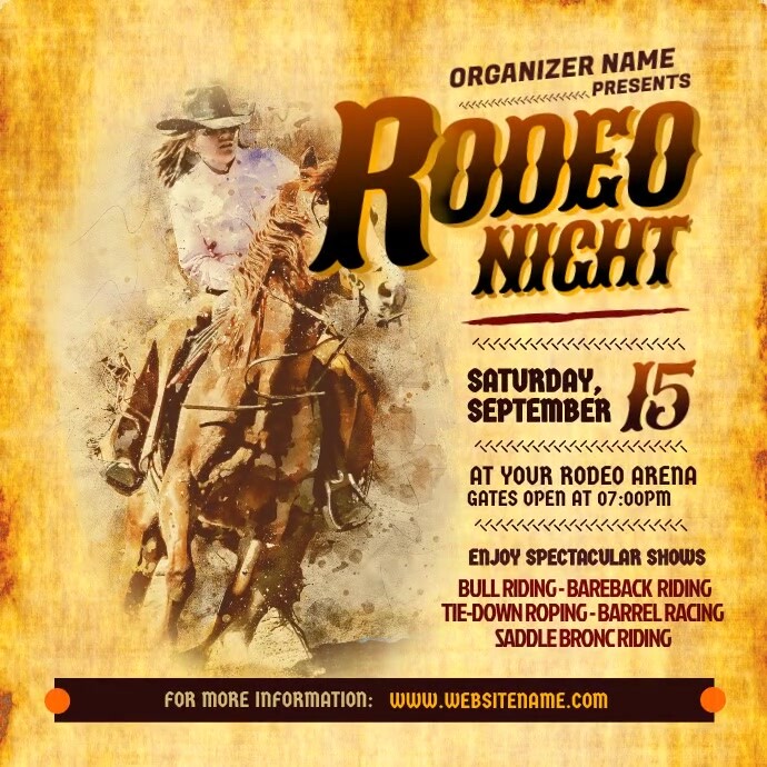 Rodeo Night Instagram Post Template | PosterMyWall