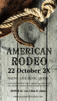 Rodeo Night Show Country Event Festival Flyer Instagram Story template