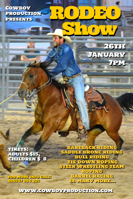 Current Rodeo Poster Copy of rodeo show Poster | PosterMyWall
