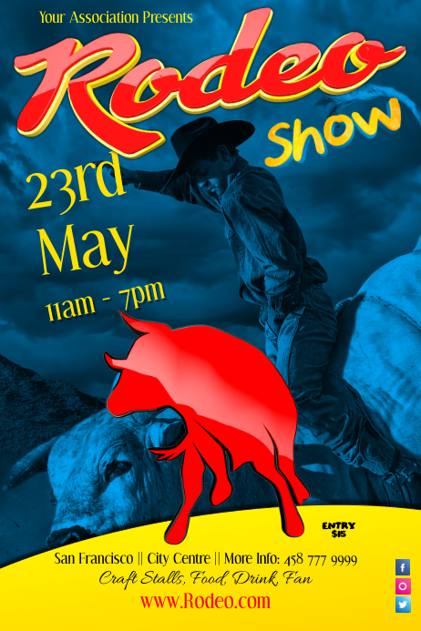 Current Rodeo Poster Copy of Rodeo Show Poster | PosterMyWall