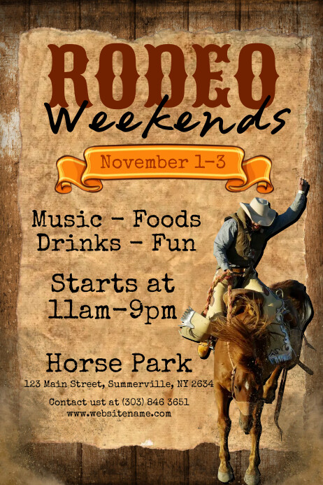 Rodeo Weekends Poster Template | PosterMyWall