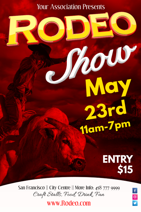 Current Rodeo Poster RodeoShow Poster Template | PosterMyWall