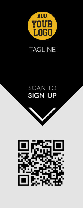 Qr Code Rool Up roll up size scan to sign up qr code Template | PosterMyWall
