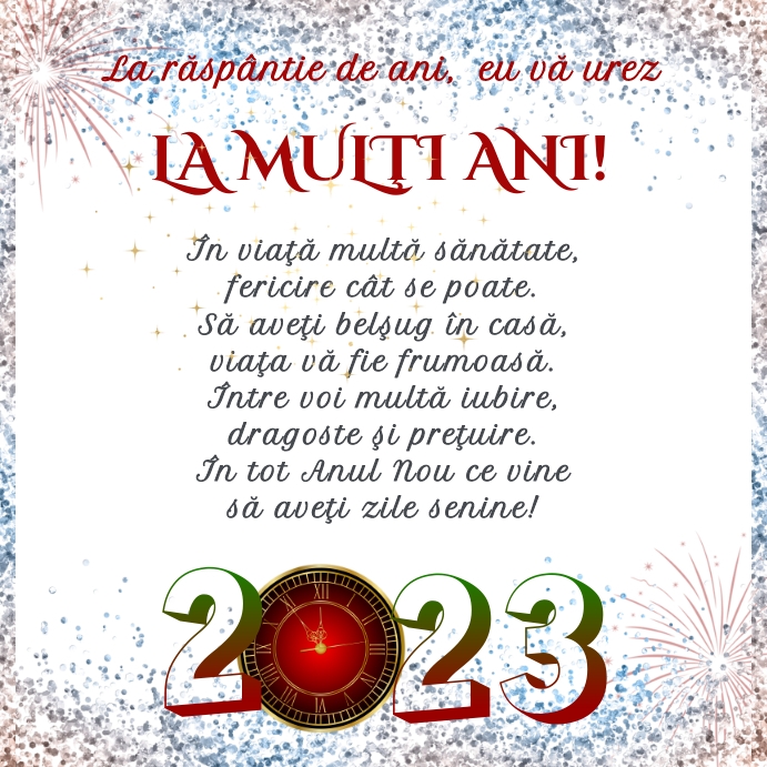 Romanian New Year greetings 2023 Template PosterMyWall
