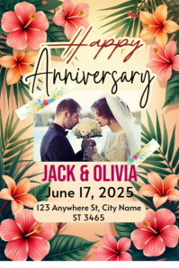Romantic Anniversary Greeting Card Poster Template – Customizable & Ready to Use (1) Plakat